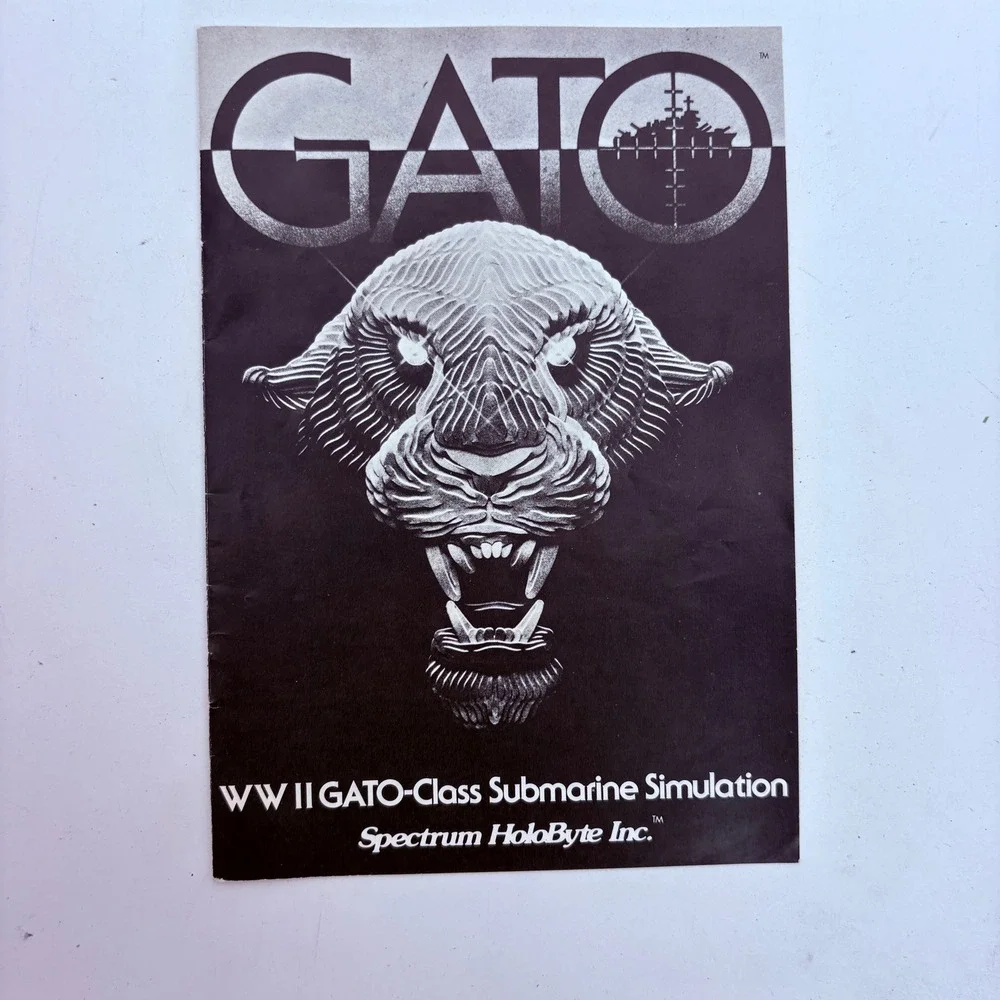 GATO WWII Submarine Simulation IBM PC Floppy Disk 1987 Vintage